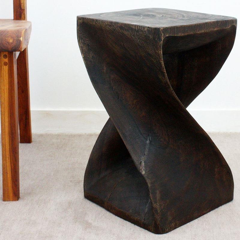 Haussmann Twist Stool 12" Sq - Mocha | Stools & Benches | Modishstore-5