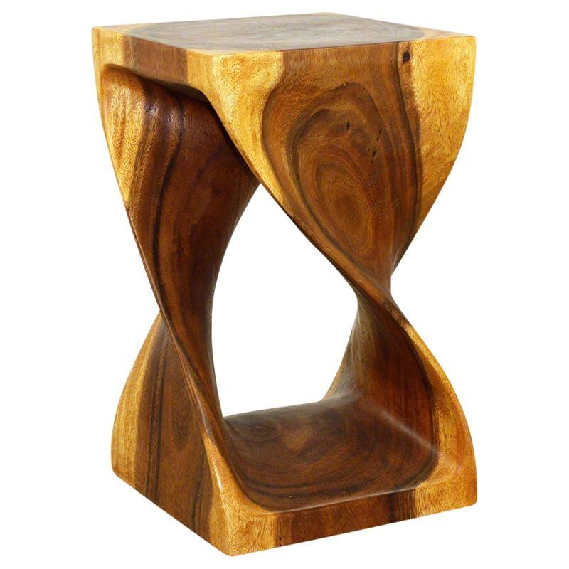 Haussmann Twist Stool 12" Sq - Oak | Stools & Benches | Modishstore-2