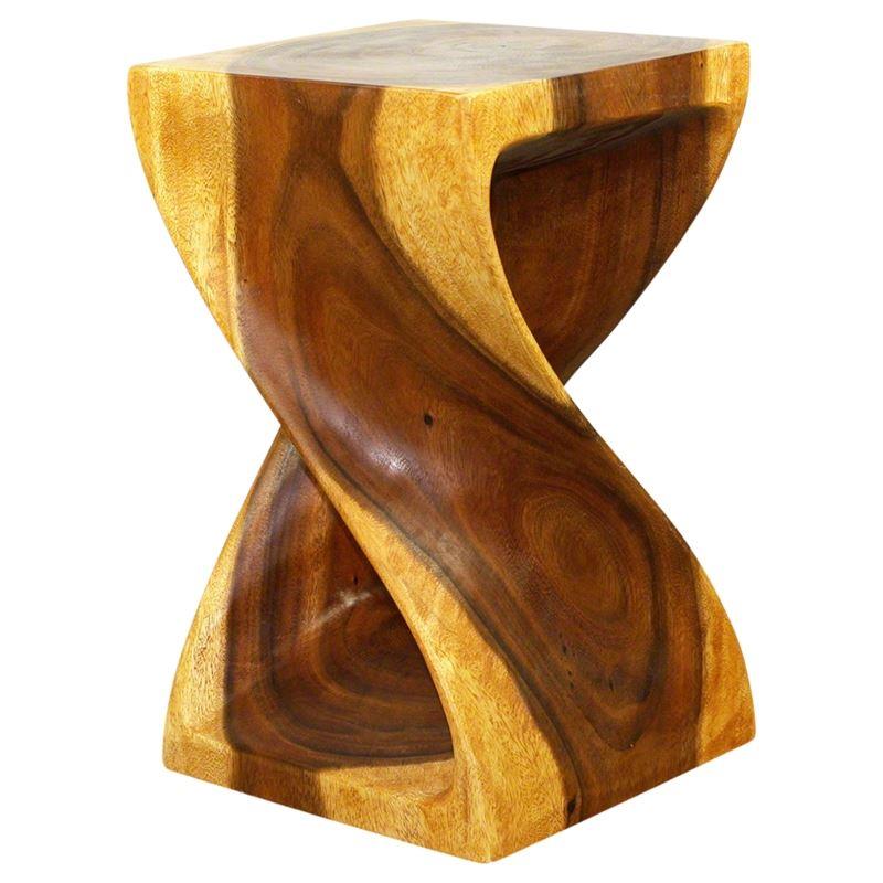 Haussmann Twist Stool 12" Sq - Oak | Stools & Benches | Modishstore-4