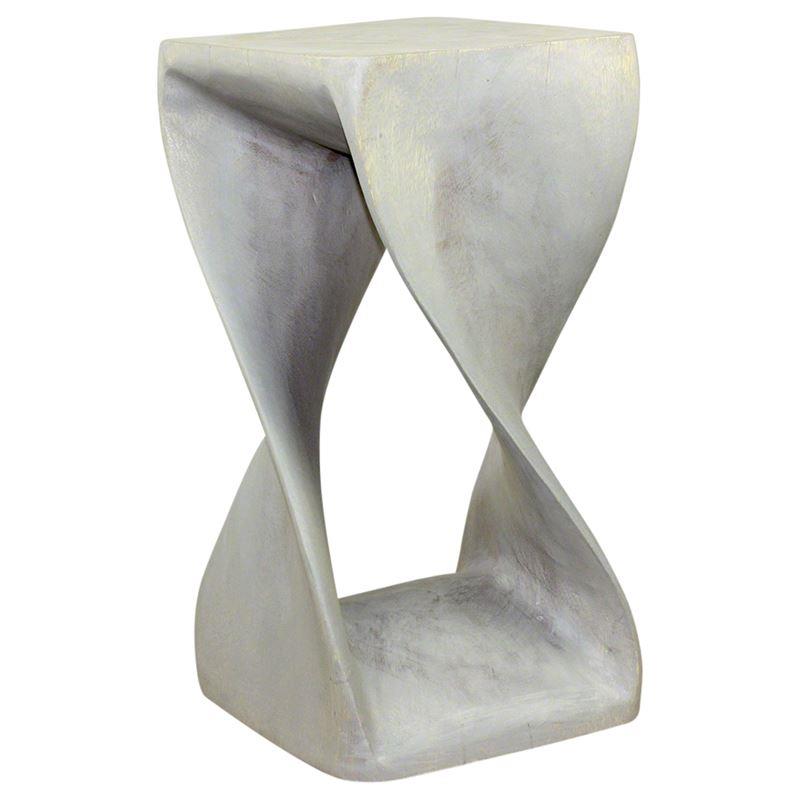 Haussmann Twist Stool 12" Sq - Agate Grey | Stools & Benches | Modishstore-4