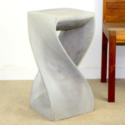 Haussmann Twist Stool 12" Sq - Agate Grey | Stools & Benches | Modishstore