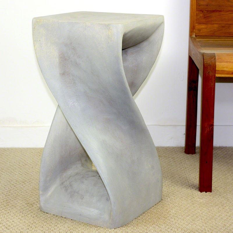 Haussmann Twist Stool 12" Sq - Agate Grey | Stools & Benches | Modishstore-2