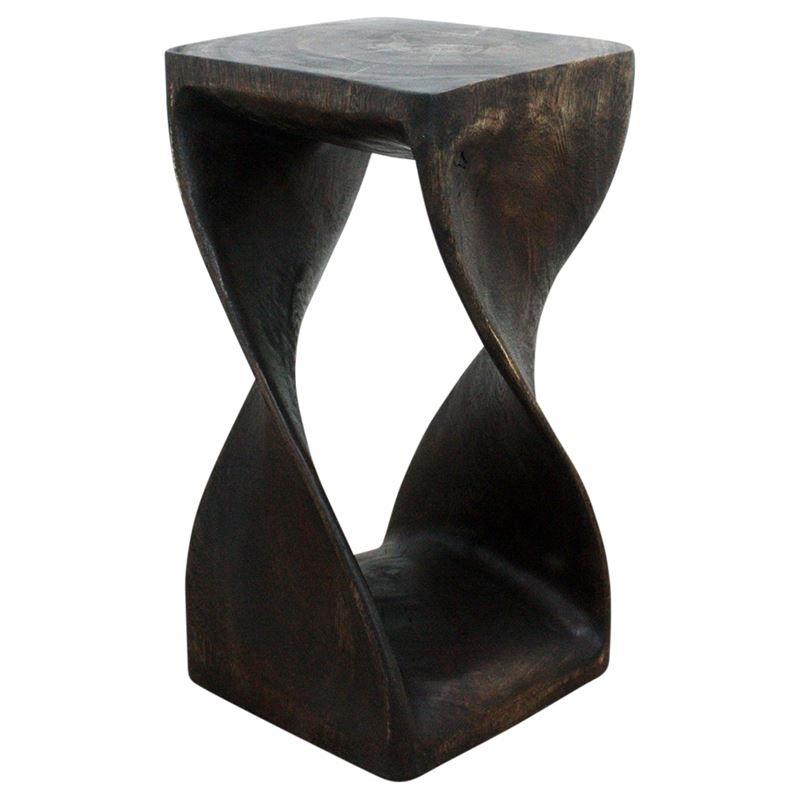 Haussmann Twist Stool 12" Sq - Mocha | Stools & Benches | Modishstore-9