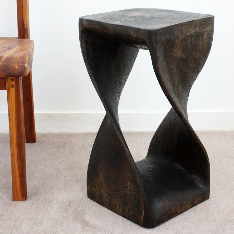 Haussmann Twist Stool 12" Sq - Mocha | Stools & Benches | Modishstore-7