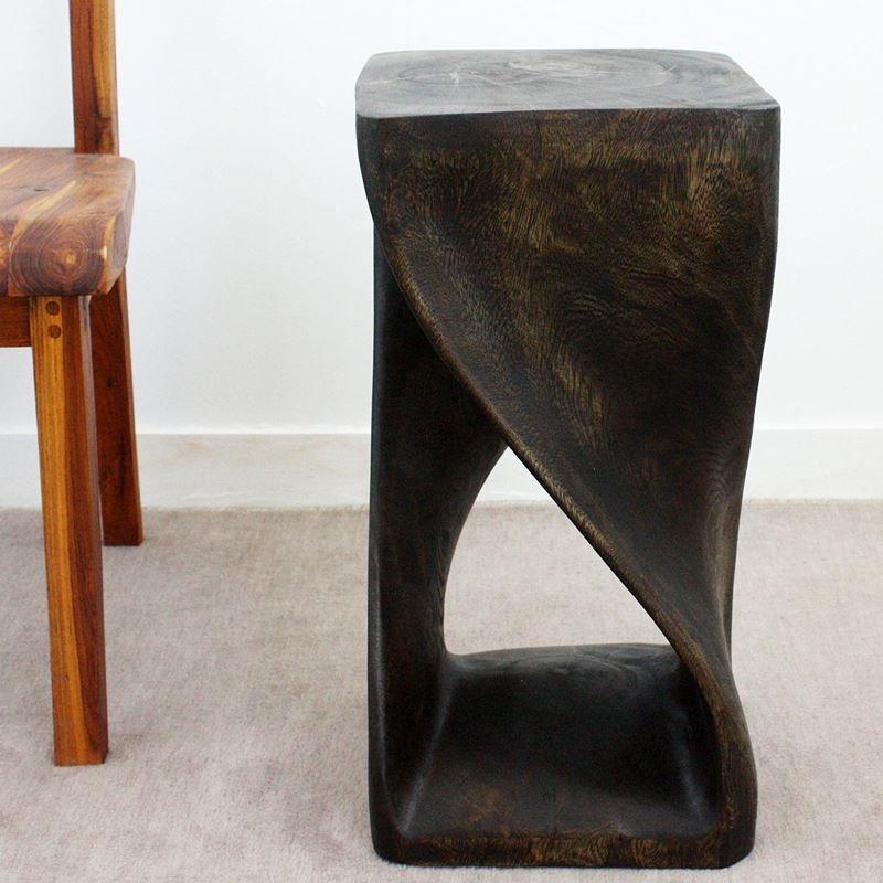 Haussmann Twist Stool 12" Sq - Mocha | Stools & Benches | Modishstore-8