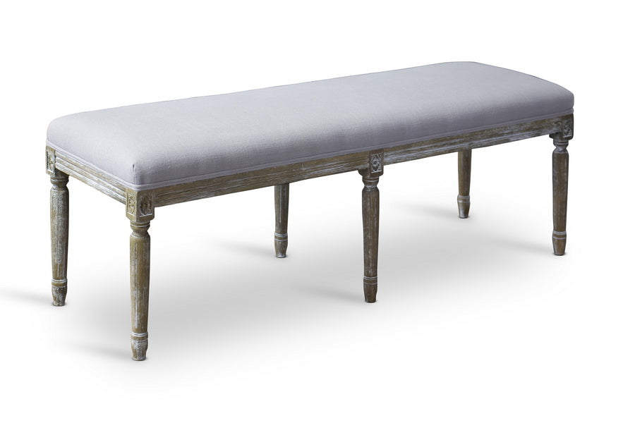 baxton studio clairette wood traditional french bench | Modish Furniture Store-2