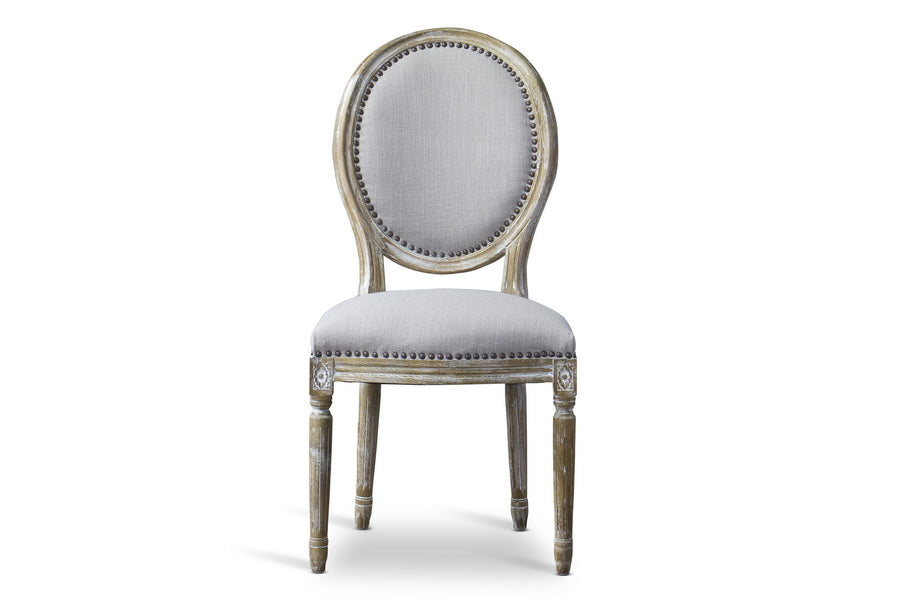 baxton studio clairette wood traditional french accent chair round | Modish Furniture Store-2