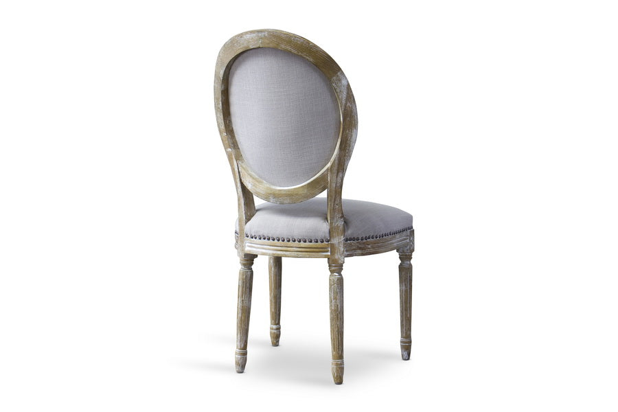 baxton studio clairette wood traditional french accent chair round | Modish Furniture Store-3