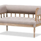 baxton studio nora swedish gustavian style distressed oak wood linen upholstered sofa settee | Modish Furniture Store-2