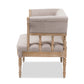 baxton studio nora swedish gustavian style distressed oak wood linen upholstered sofa settee | Modish Furniture Store-5