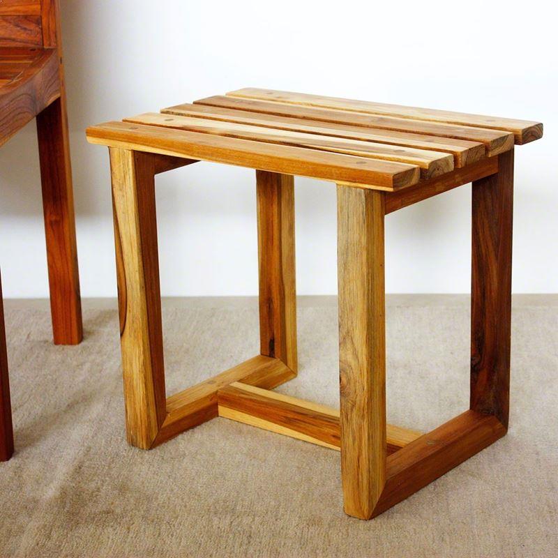 Haussmann Teak Spa Stool St 16" H - Teak Oil | Stools & Benches | Modishstore-4
