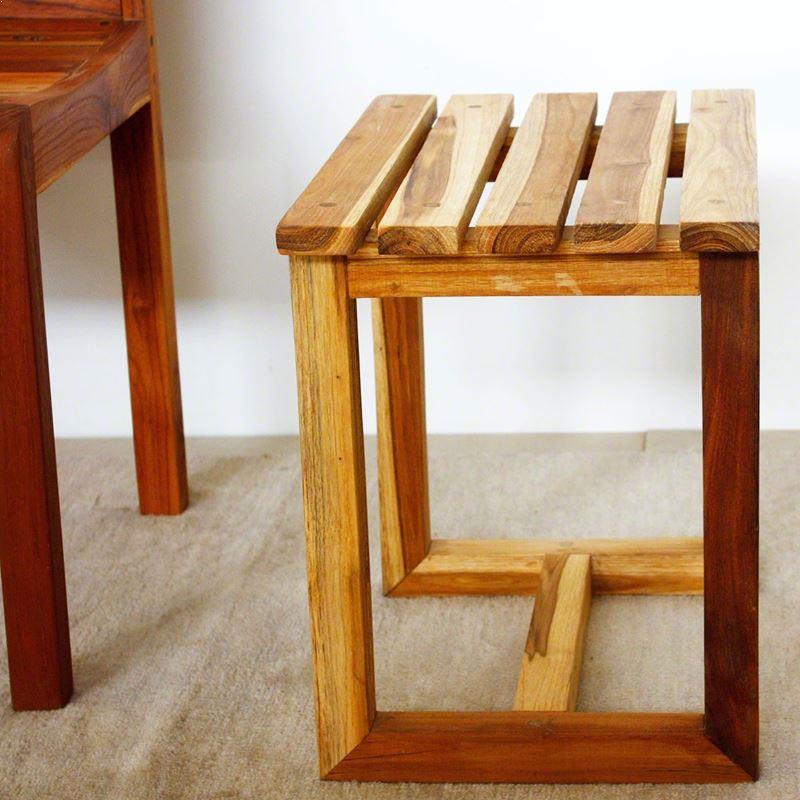 Haussmann Teak Spa Stool St 16" H - Teak Oil | Stools & Benches | Modishstore-3