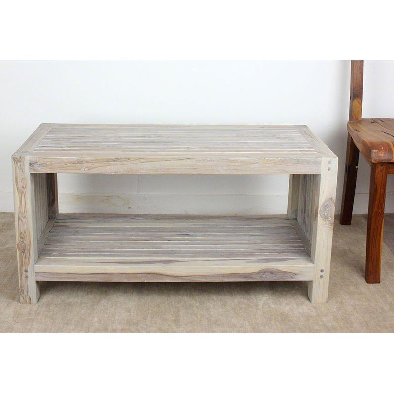 Haussmann Teak Slat Coffee Table W/ Shelf 36" L | Coffee Tables | Modishstore-8