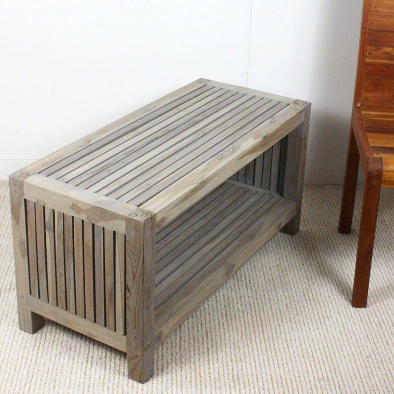 Haussmann Teak Slat Coffee Table W/ Shelf 36" L | Coffee Tables | Modishstore-9
