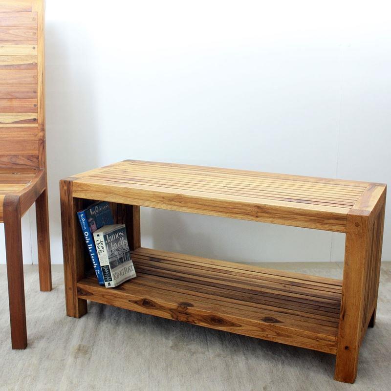 Haussmann Teak Slat Coffee Table W/ Shelf 36" L | Coffee Tables | Modishstore-6