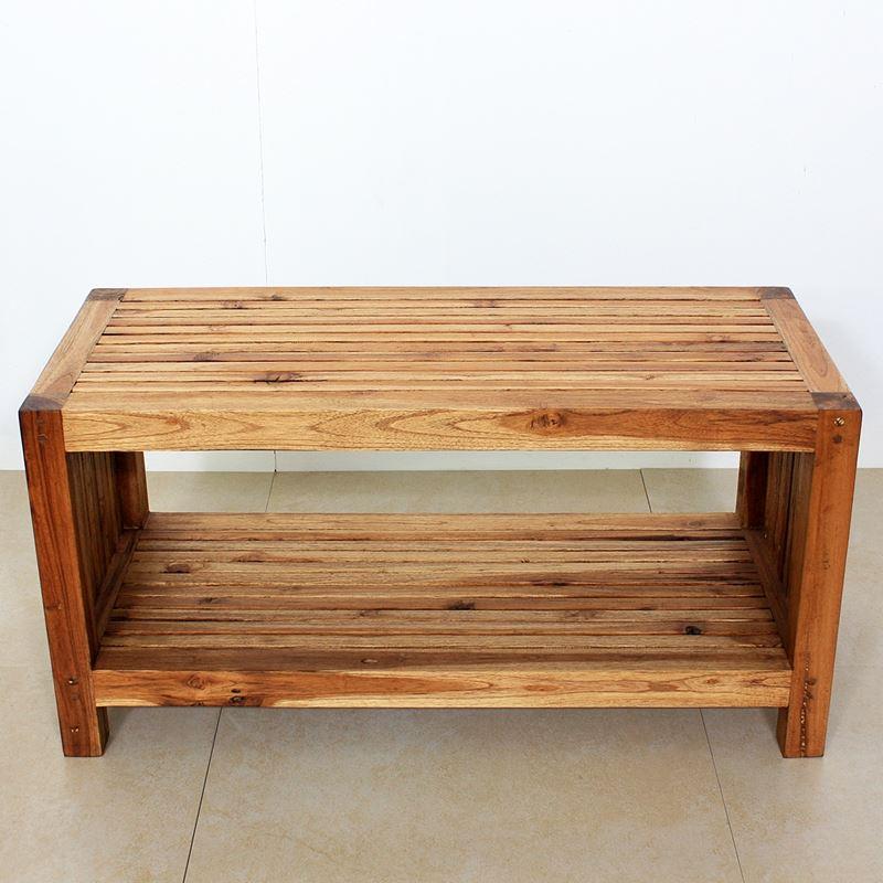 Haussmann Teak Slat Coffee Table W/ Shelf 36" L | Coffee Tables | Modishstore-12
