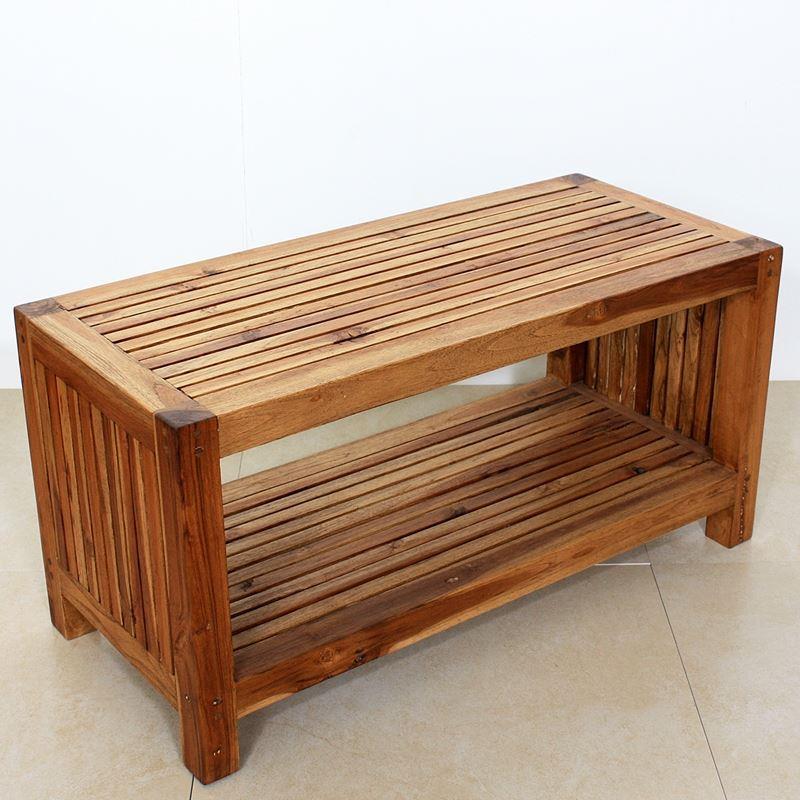 Haussmann Teak Slat Coffee Table W/ Shelf 36" L | Coffee Tables | Modishstore-13