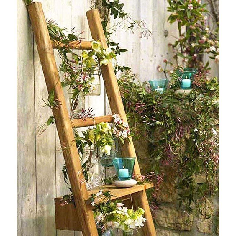 Haussmann Teak Towel Ladder 64" H With Adjustable Shelf Teak Oil | Shelves & Shelving Units | Modishstore-3