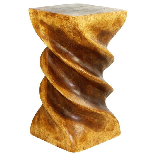Haussmann Triple Twist 12" Sq - Walnut | Stools & Benches | Modishstore