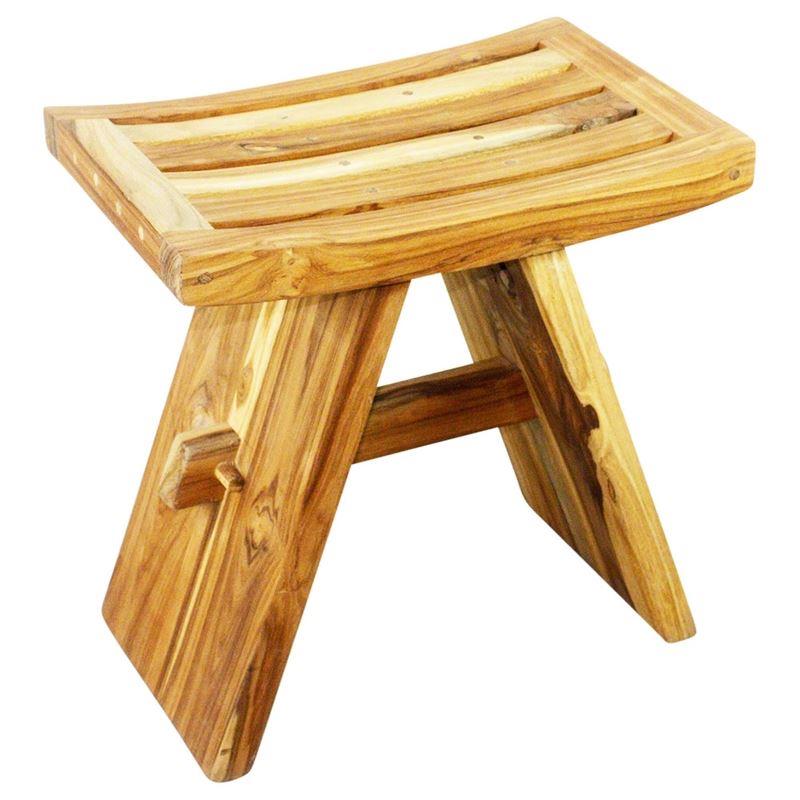 Haussmann Thai Teak Shower Stool 18" H - Teak Oil | Stools & Benches | Modishstore-4