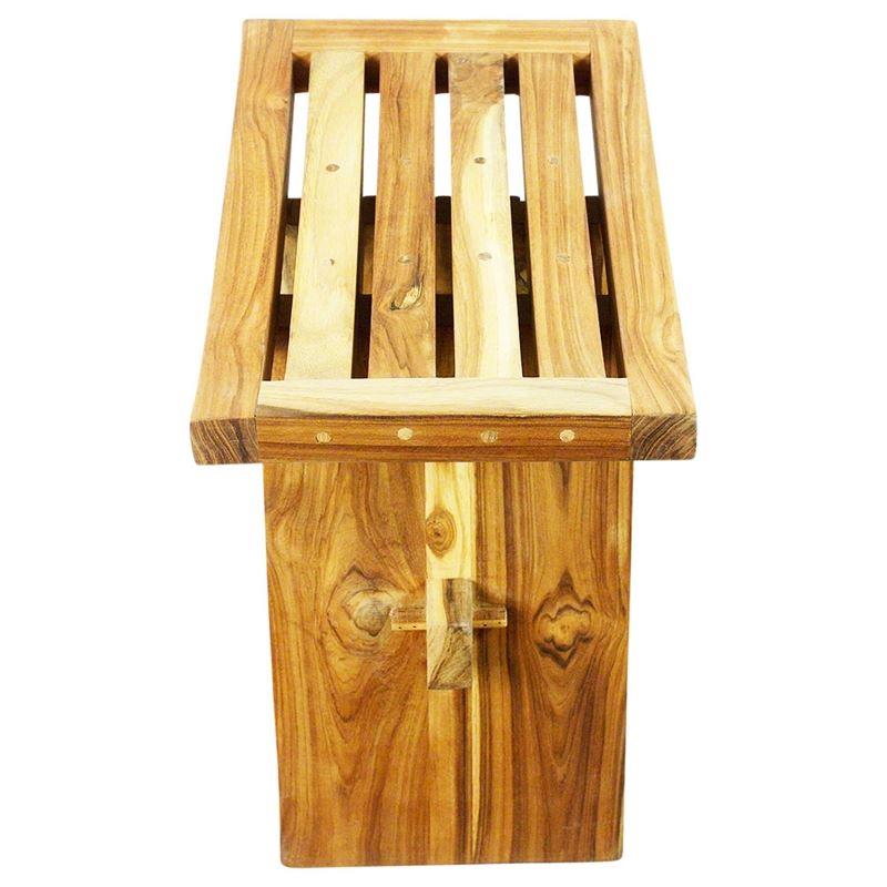 Haussmann Thai Teak Shower Stool 18" H - Teak Oil | Stools & Benches | Modishstore-3