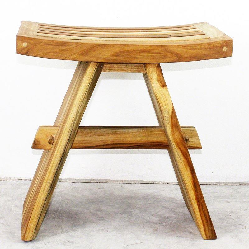 Haussmann Thai Teak Shower Stool 18" H - Teak Oil | Stools & Benches | Modishstore-2
