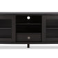 Baxton Studio Walda 60-Inch Greyish Dark Brown Wood TV Cabinet with 2 Sliding Doors and 1 Drawer | Modishstore | Cabinets
