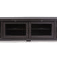 Baxton Studio Viveka 70-Inch Greyish Dark Brown Wood TV Cabinet with 2 Glass Doors and 2 Doors | Modishstore | Cabinets