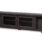 baxton studio viveka 70 inch greyish dark brown wood tv cabinet with 2 glass doors and 2 doors | Modish Furniture Store-2
