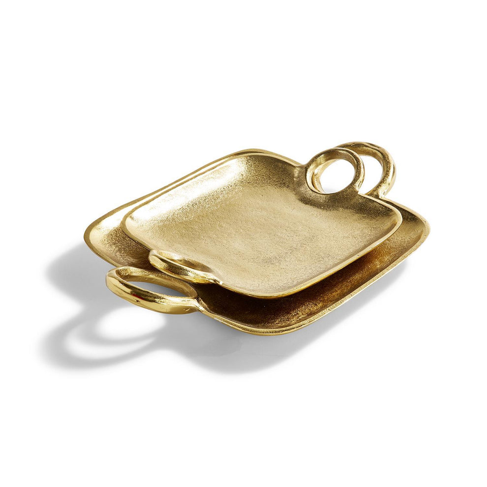 Metropolitan Decorative Gold Tray With Handles Set Of 6 By Tozai Home | Decorative Trays & Dishes | Modishstore - 5