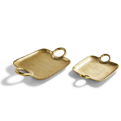 Metropolitan Decorative Gold Tray With Handles Set Of 2 By Tozai Home | Decorative Trays & Dishes | Modishstore -4