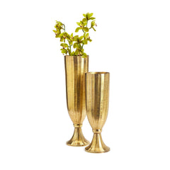 Golden Pedestal Vase Set Of 2 By Tozai Home