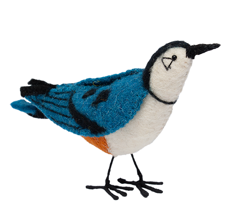 Felt Bird, White-Breasted Nuthatch Set of 4  by Gold Leaf Design Group | Animals & Pets | Modishstore-4