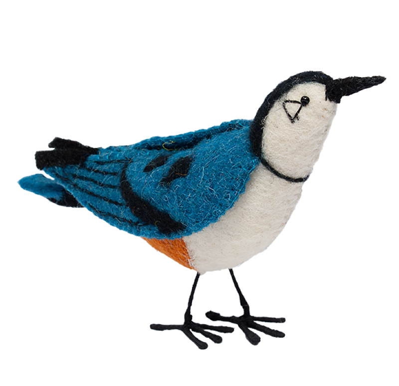 Felt Bird, White-Breasted Nuthatch by Gold Leaf Design Group | Animals & Pets | Modishstore - 5
