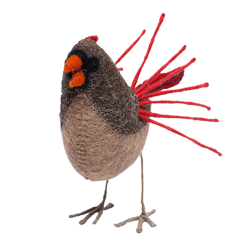 Felt Bird, Cardinal Courtship by Gold Leaf Design Group | Outdoor Decor | Modishstore - 3