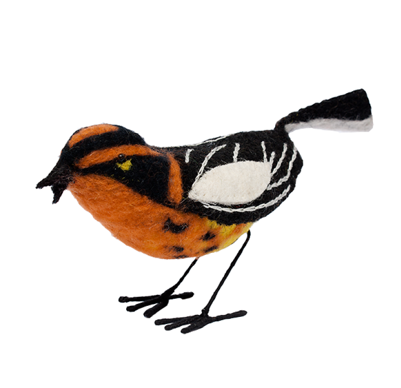 Felt Bird, Blackburnian Warbler Set of 4 by Gold Leaf Design Group | Animals & Pets | Modishstore-4