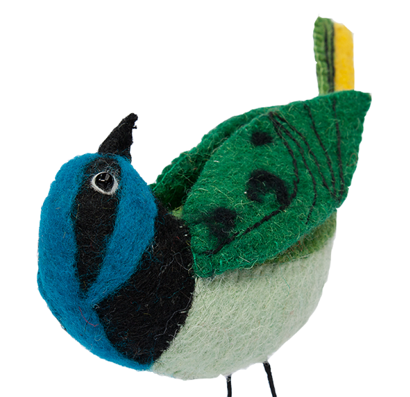 Felt Bird, Green Jay 1 by Gold Leaf Design Group | Animals & Pets | Modishstore - 4