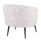 Tania Contemporary/glam Accent Chair in Black Steel and Grey Zebra Fabric By LumiSource | Accent Chairs | Modishstore - 5