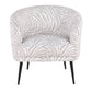Tania Contemporary/glam Accent Chair in Black Steel and Grey Zebra Fabric By LumiSource | Accent Chairs | Modishstore - 7