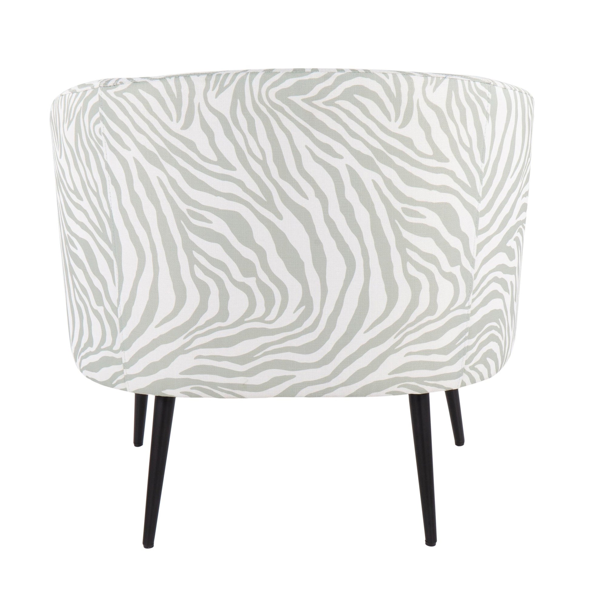 Tania Contemporary/glam Accent Chair in Black Steel and Grey Zebra Fabric By LumiSource | Accent Chairs | Modishstore - 13