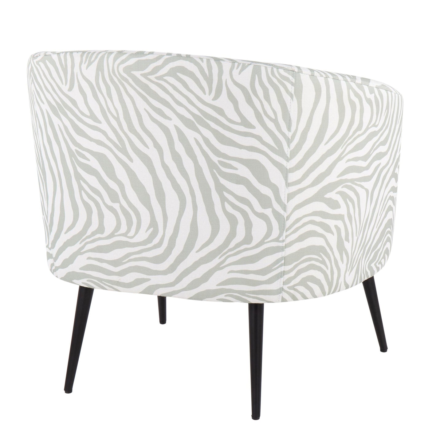 Tania Contemporary/glam Accent Chair in Black Steel and Grey Zebra Fabric By LumiSource | Accent Chairs | Modishstore - 12