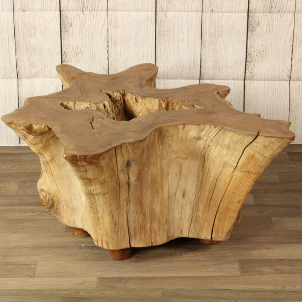 Old Teak Tree Slab Coffee Table by Artisan Living | ModishStore | Coffee Tables