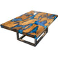Teak & Blue Resin Inlaid Cracked Wood Coffee Table by Aire Furniture | Coffee Tables | Modishstore - 4