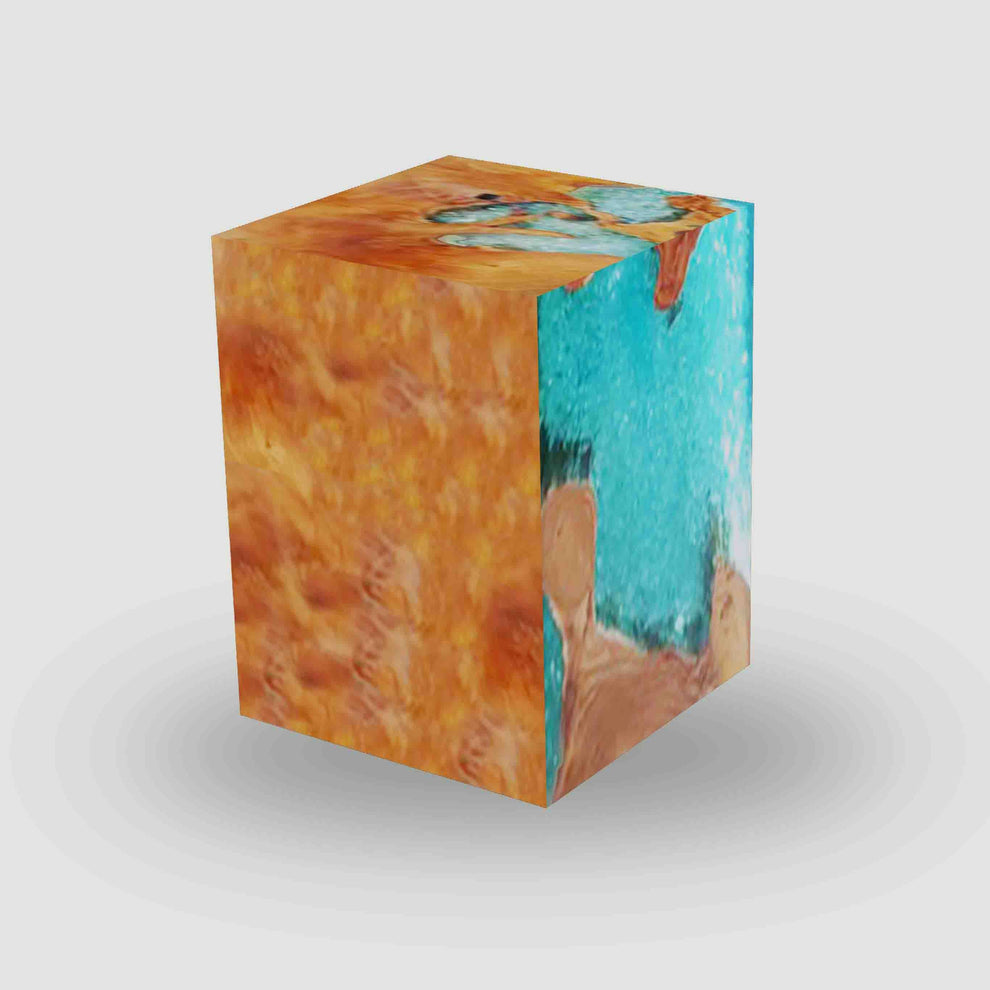 Teak Root & Cracked Resin Stool - Sea Blue | Stools | Modishstore - 2
