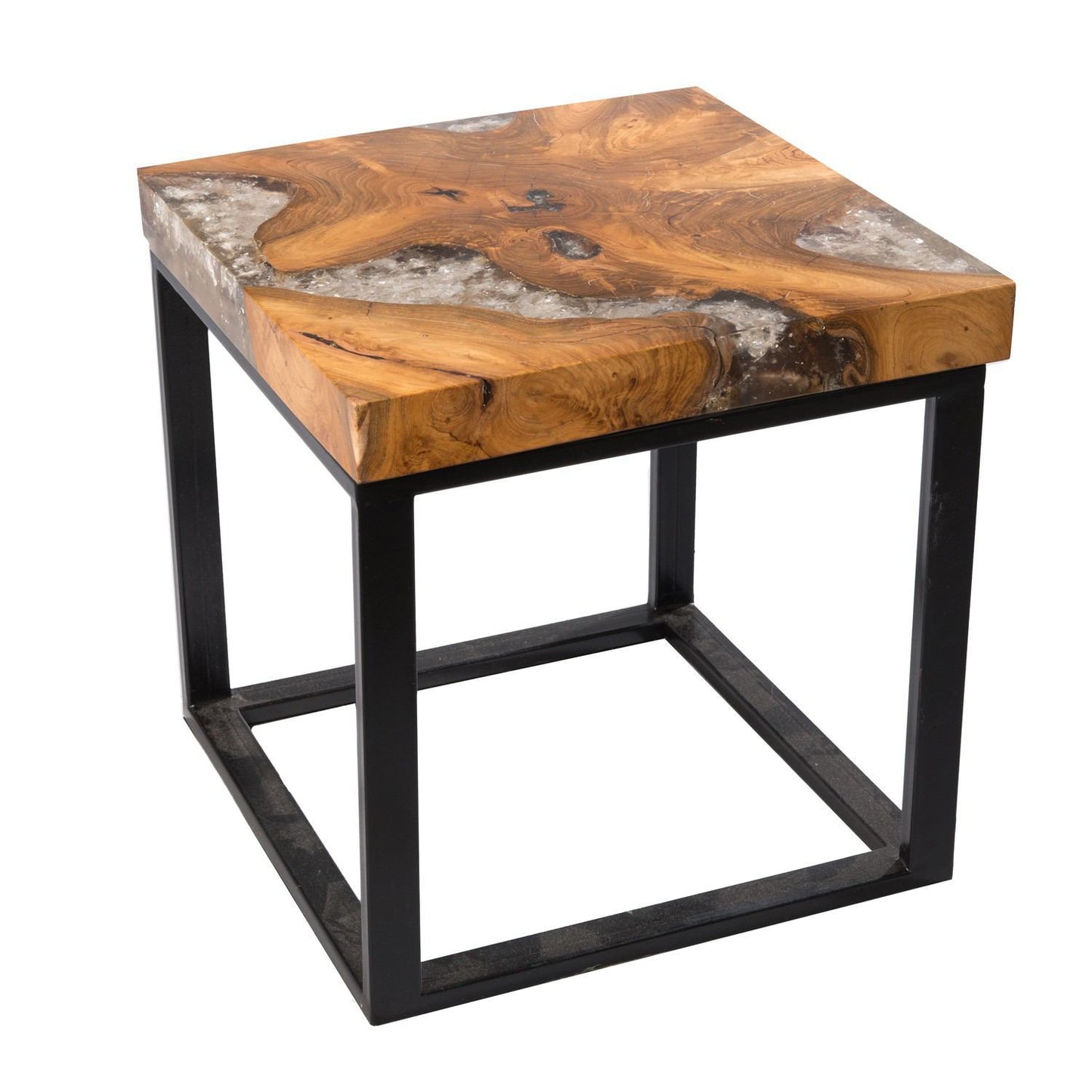 Teak Root and Resin Side Table CR-2021 by All Furniture | Resin Side Tables | Modishstore - 2