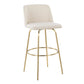 Toriano 30" Fixed Height Barstool - Set of 2 Cream Gold By LumiSource | Bar Stools | Modishstore - 2