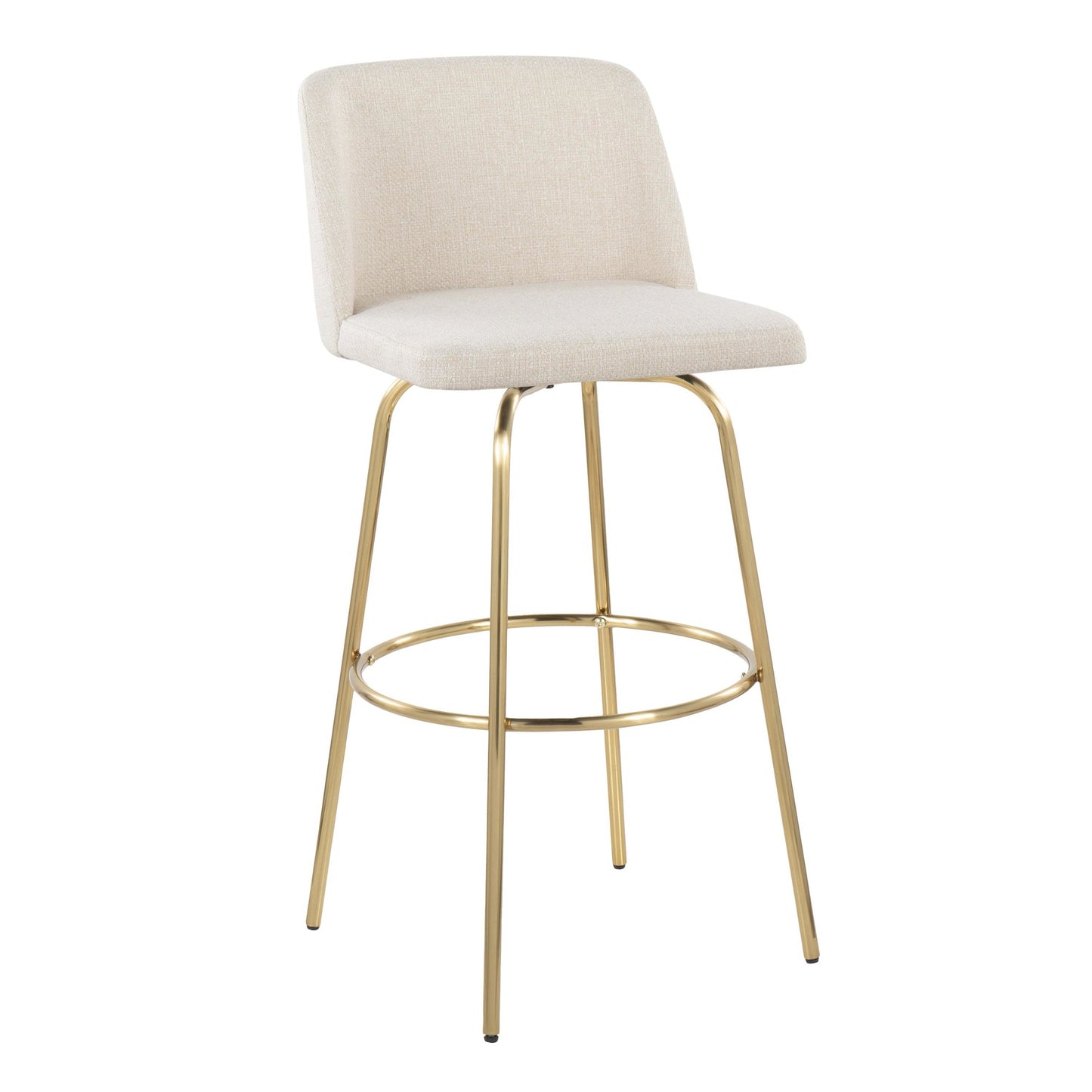 Toriano 30" Fixed Height Barstool - Set of 2 Cream Gold By LumiSource | Bar Stools | Modishstore - 2
