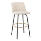 Toriano 30" Fixed Height Barstool - Set of 2 Cream Gold By LumiSource | Bar Stools | Modishstore - 8