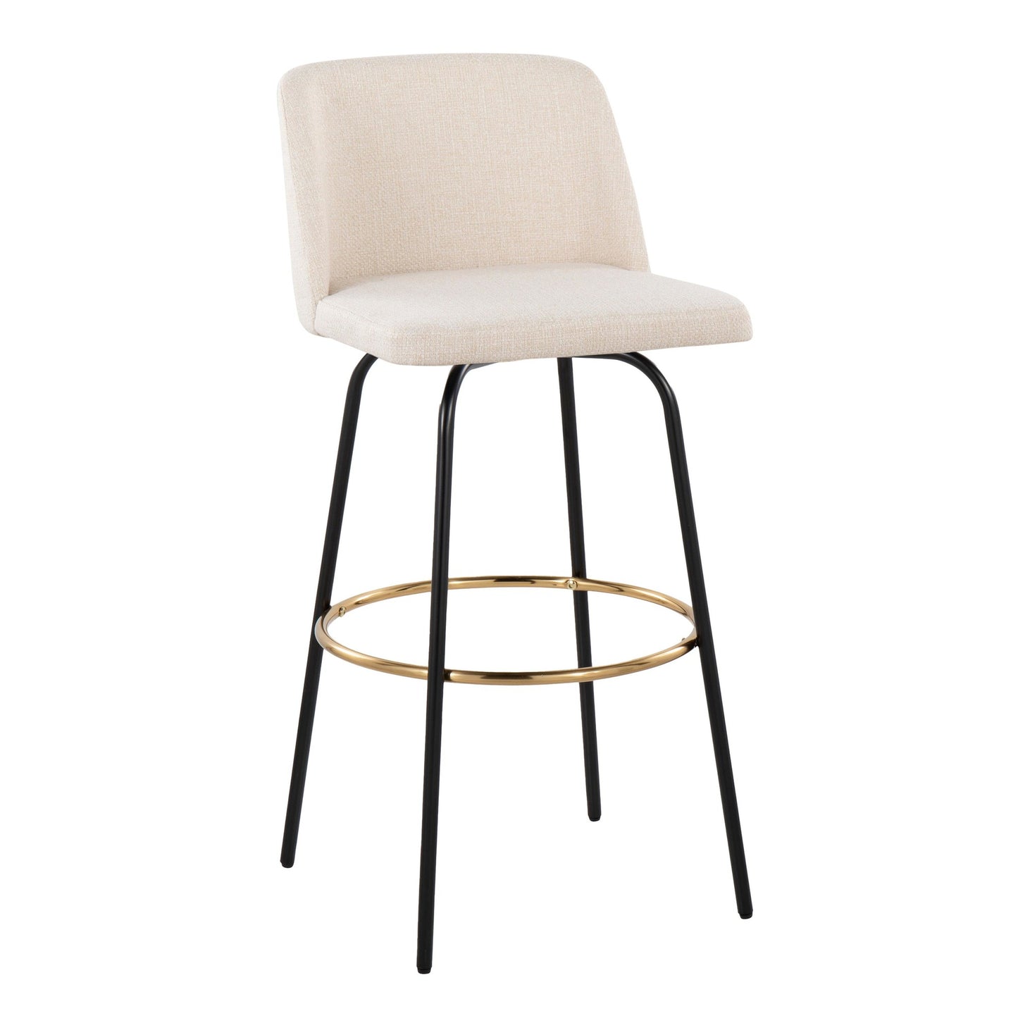 Toriano 30" Fixed Height Barstool - Set of 2 Cream Gold By LumiSource | Bar Stools | Modishstore - 8