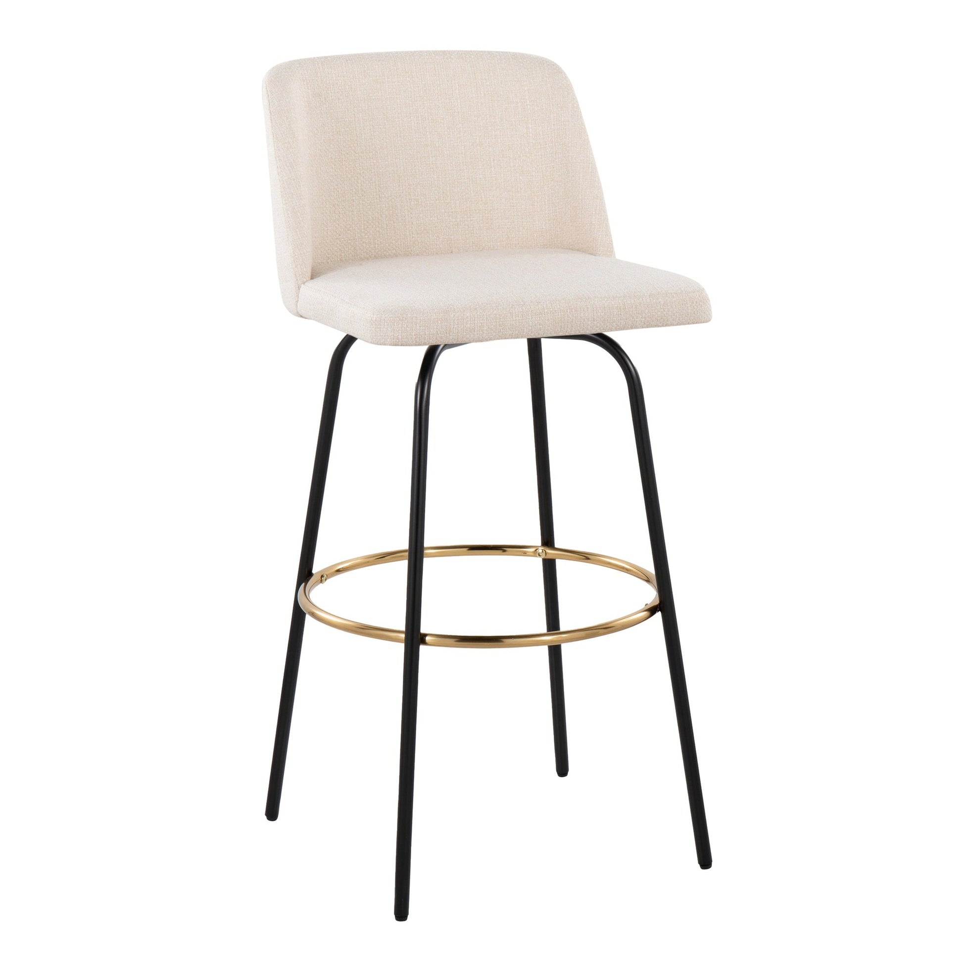 Toriano 30" Fixed Height Barstool - Set of 2 Cream Gold By LumiSource | Bar Stools | Modishstore - 8